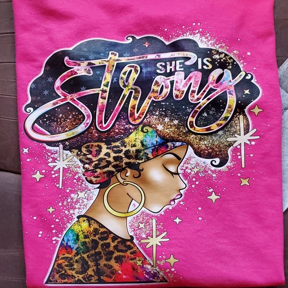 She is Strong Womens Cotton Custom Made Tshirt - Picture 2 of 2
